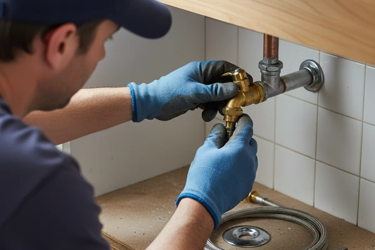 Shutoff valve and fitting work during Burst Pipe Repair in Dayton